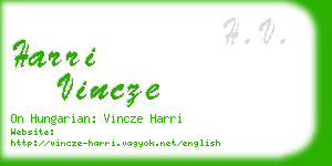 harri vincze business card